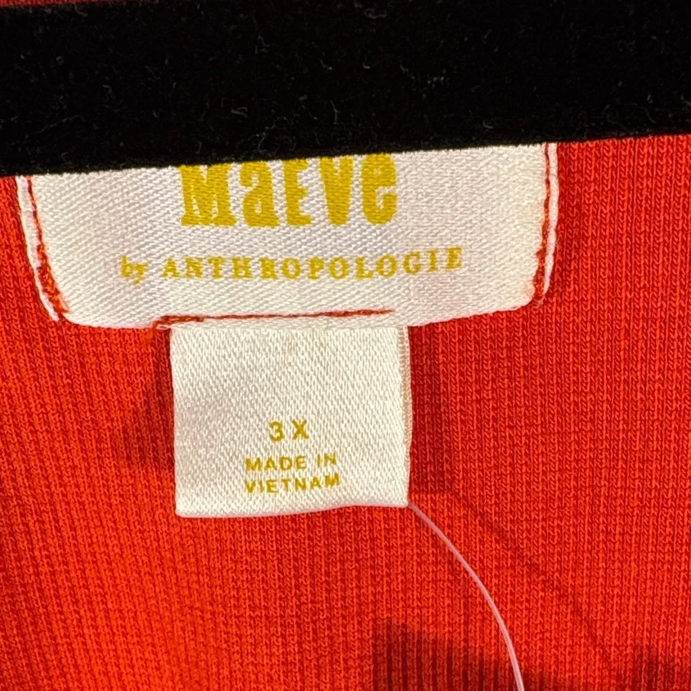 Anthropologie Maeve Vibrant Red Lace puffy‎ Sleeve Blouse 3x. Box 131